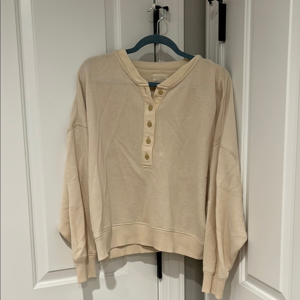 Cream Women's Henley Top